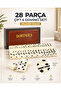 Luxury Leather Boxed Premium Domino Set 28 Pieces with Spinner Double 6 Melamine Stones Gift Set for 2-4 People - 3