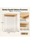 Rectangular Bamboo Lid Glass Jar 12X8X15 cm - 4