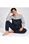 Men's Cotton Collared Buttoned Pajama Set with Pockets, Gift Bundle and Dowry Set in Gray - Navy Blue Color
