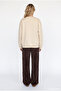Printed Detailed Sweatshirt Beige - 5