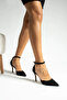 Black Suede Stiletto Pointed Toe Women's Heeled Shoes - 4