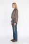 Geometric Patterned Balloon Sleeve Short Jacket Brown - 4
