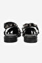 Women's ankle strap flat sandals genuine leather zy 4180 black - 5