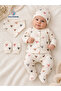 Colorful Heart 5-Piece Newborn Hospital Discharge Set - Heart Tablecloth, Booties, 0-3 Months - 4
