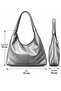 Women's Black Oversized Shoulder Tote Bag Large Capacity - 3