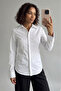 White Bodycon Basic Shirt with Pensil Collar 37105 - 3