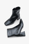 Lenas Women's Square Toe Heeled Boots - Black Wrinkled - 4