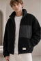 Men's Lined Black Plush Coat Mz86060