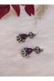 Women's Burgundy Stone Sparkling Dangle Earrings - 3