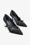 Telina Women's Heeled Shoes - Black Nubuck - 2