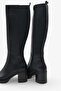 Modela women's genuine leather heeled boots - black - 3