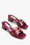 Sateya Women's Heeled Slippers - Burgundy Patent Leather - 3