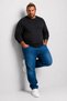 Large Size Sweatshirt Crew Neck Leather Arma 22703 Black