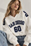 Baskılı Sweatshirt Ekru - 2