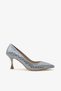 Dica Women's Evening Dress Shoes with Stone Heels - Silver Stone - 4