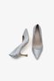Dica Women's Evening Dress Shoes with Stone Heels - Silver Stone