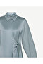 Plain Shirt Collar Long Sleeve Dress - 7