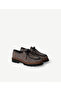 Houndstooth Patterned Fabric Laced Flat Shoes - 2
