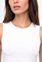 Women's Off-White Crew Neck Sleeveless T-Shirt - 3