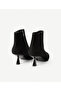 Suede Pointed Toe Mid-Heel Boots - 3