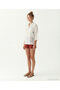 Regular Shirt Collar 3/4 Sleeve Blouse - 3