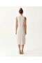A Form Shirt Collar Sleeveless Dress - 5