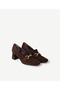 Suede Thick Heeled Shoes - 2