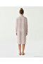 Plain Shirt Collar Long Sleeve Dress - 5