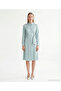 Plain Shirt Collar Long Sleeve Dress