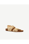 Double Band Buckled Straw Sandals - 2