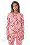 Pink Berry Polka Dot Patterned Long Sleeve Pajama Set - 2