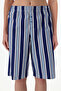 Navy Blue Vacation Striped Shorts Pajama Bottoms - 2
