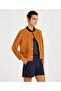 Collarless Suede Jacket with Pocket Detail - 2