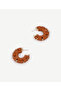 Faux Leather Detailed Hoop Earrings - 2
