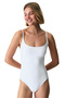 White Ava Textured Swimsuit - 4