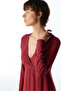 Burgundy Wool Ribbed Long Sleeve Nightgown - 3