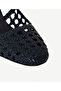 Open Back Knitwear Leather Heeled Shoes - 5