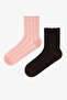 2 Pairs of Seamless Cotton Ruffle Socks