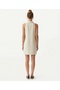 Plain Shirt Collar Sleeveless Dress - 4