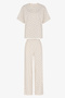 Gardenya Hallie Shawl Patterned Short Sleeve Pants Pajama Set - 5