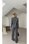 Buttoned Sleeve, Front Veer Detail, Lined Jacket and Trousers Set - 4