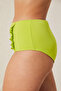 Basic High Waist Ruffled Green Bikini Bottom - 2