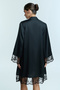 Black Ange Lace Long Sleeve Dressing Gown - 3
