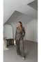 Buttoned Sleeve, Front Veer Detail, Lined Jacket and Trousers Set - 5
