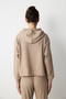 Beige Hooded Ribbed Soft Sweatshirt - 6