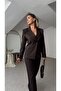 Buttoned Sleeve, Front Veer Detail, Lined Jacket and Trousers Set - 7