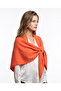 Women's Yumoş Knitwear Orange Shawl Triangle Poncho 32026 - 6