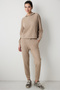 Beige Hooded Ribbed Soft Sweatshirt - 3