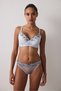 Striped Marvel Brode Detailed Underwire Non-Fill Gather Bra