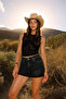 Women's High Waist Layered Mom Jean Shorts